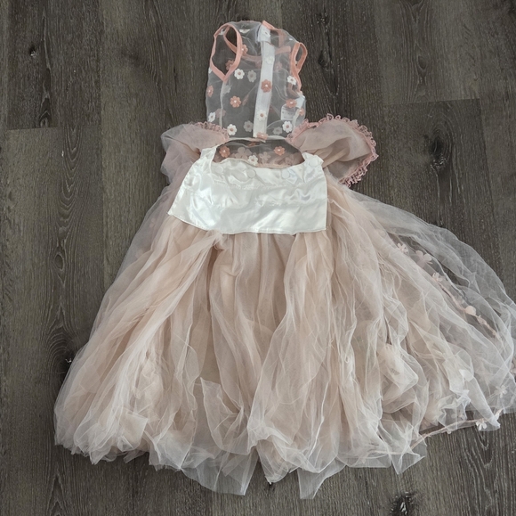 Pet Wedding Tulle Dress, Detachable Floral Dog Gown Large - Picture 4 of 8